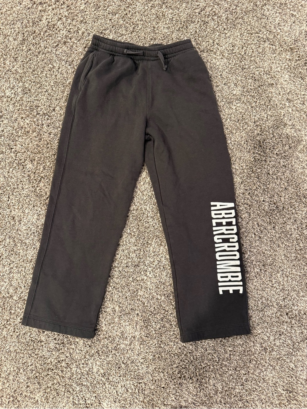 abercrombie kids Black Sweatpants with White Logo